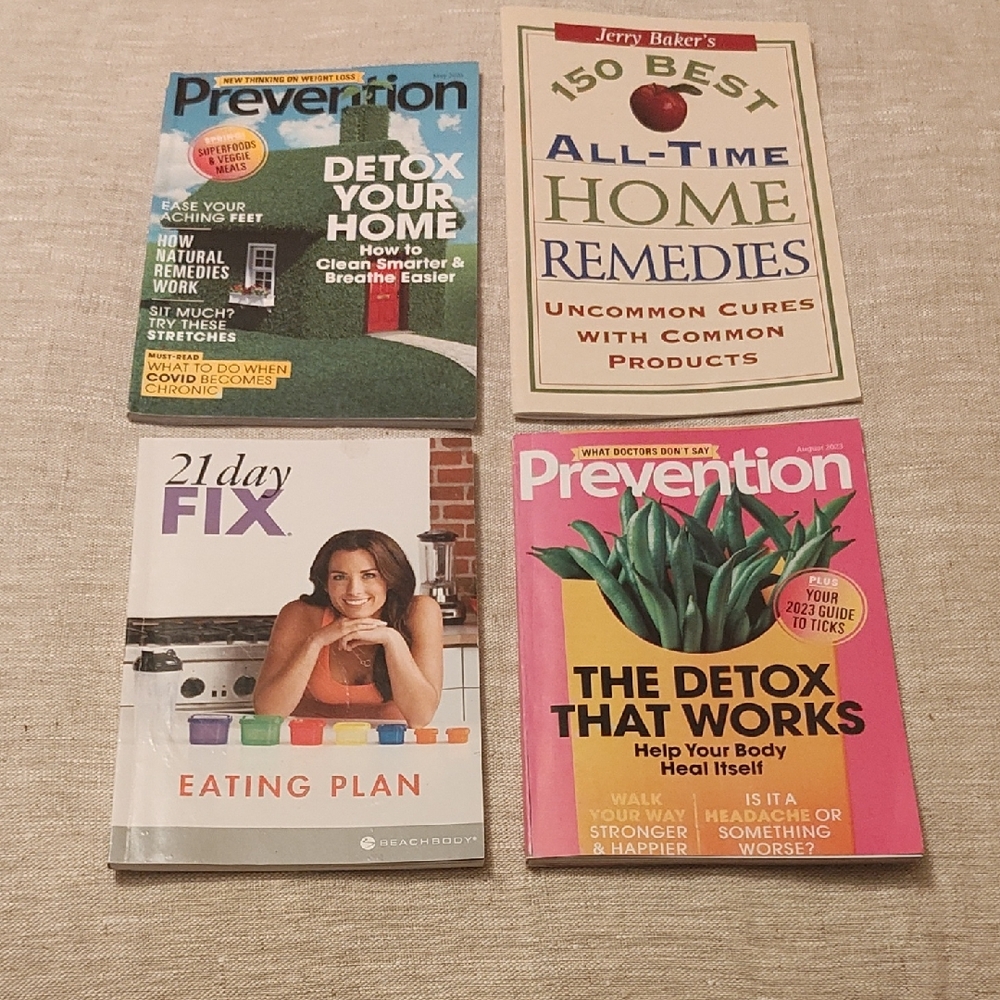 PREVENTION: (4) Home Kitchen Book Set - Detox and Remedies Collection
